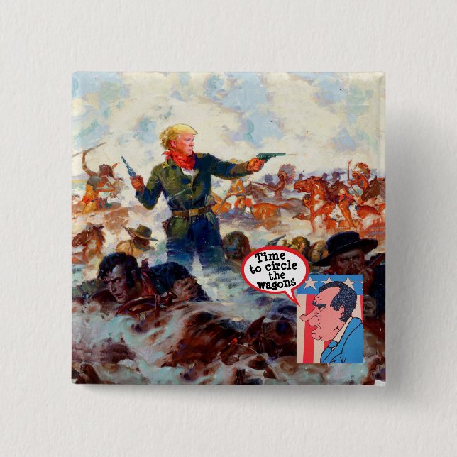 Bóton Quadrado 5.08cm Último passo de Trump (Frente)