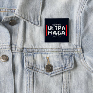 Bóton Quadrado 5.08cm Ultra MAGA 2024 Republicans for President Grunge