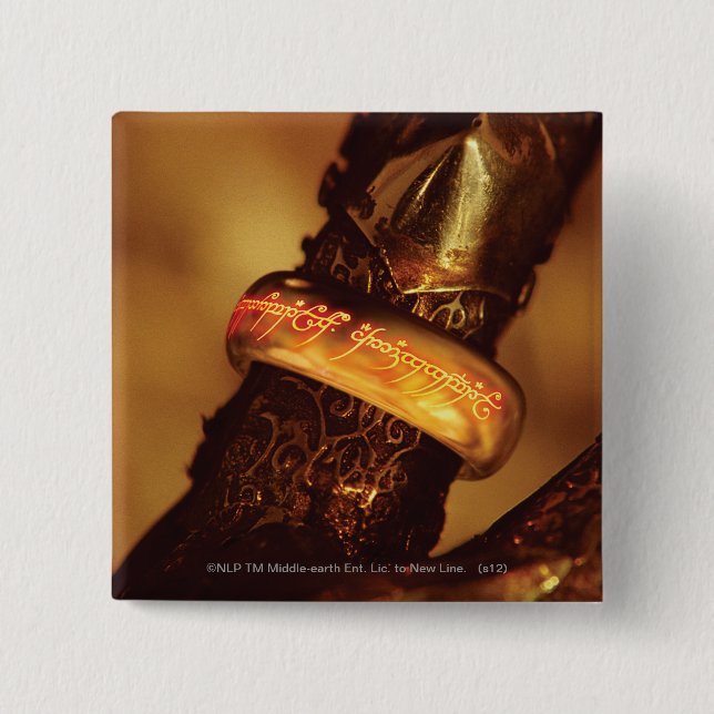 BÓTON QUADRADO 5.08CM UM ANEL PARA GOVERNAR TODOS ELES™ (Frente)