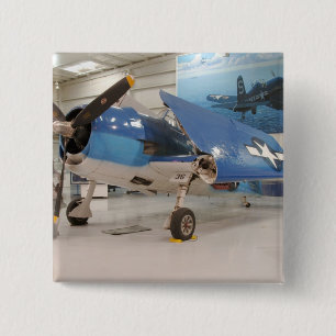 Bóton Quadrado 5.08cm Um avião de combate F-6F Hellcat da Segunda Guerra