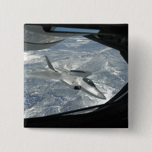 Bóton Quadrado 5.08cm Um banco de Raptor F-22 longe de um KC-135