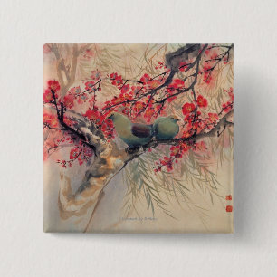 Bóton Quadrado 5.08cm Um casal no primavera