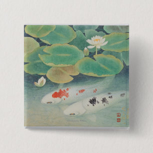 Bóton Quadrado 5.08cm Um casal sob Lotus