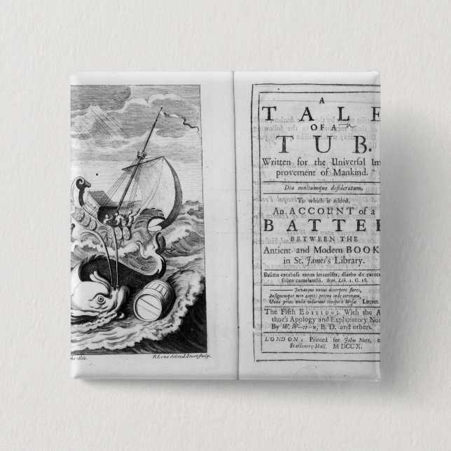 Bóton Quadrado 5.08cm 'Um conto de um Tub (Frente)