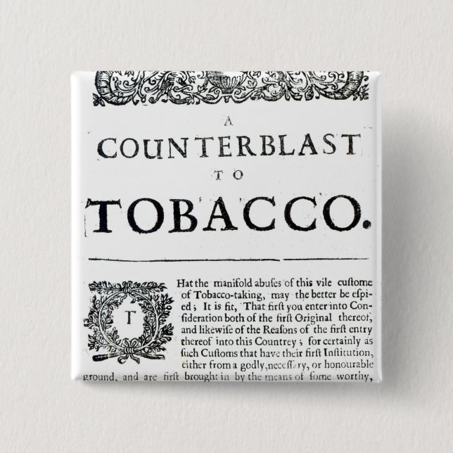Bóton Quadrado 5.08cm Um Counterblast ao tabaco (Frente)