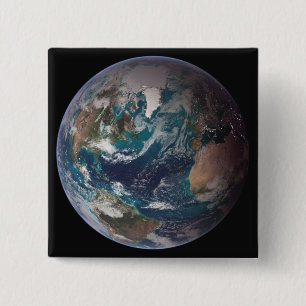 Bóton Quadrado 5.08cm Um de vista completa da terra que mostra os dados