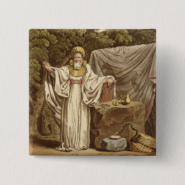 Bóton Quadrado 5.08cm Um Druid do arco em seu hábito judicial, gravado (Frente)