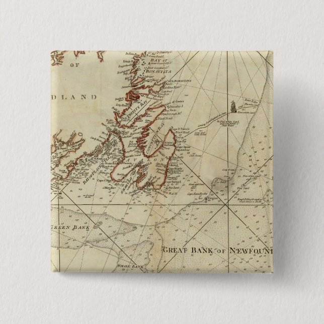 Bóton Quadrado 5.08cm Um Gráfico Das Bancos Da Terra Nova (Frente)