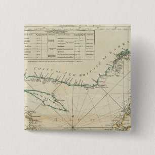 Bóton Quadrado 5.08cm Um Gráfico Do Golfo De Ruas Lawrence