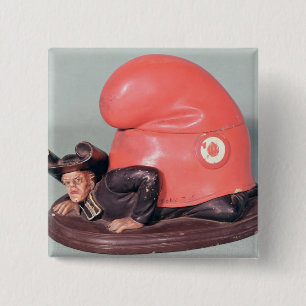 Bóton Quadrado 5.08cm Um inkwell ou um pote do tabaco