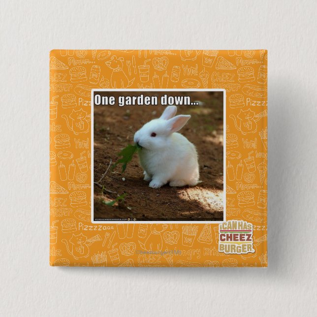 Bóton Quadrado 5.08cm Um jardim Down� (Frente)