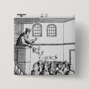 Bóton Quadrado 5.08cm Um jesuíta que Preaching contra nossa bíblia