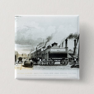 Bóton Quadrado 5.08cm Um Manufactory do Vapor-Motor e trabalhos do ferro