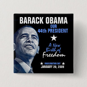 Bóton Quadrado 5.08cm Um nascimento novo da liberdade