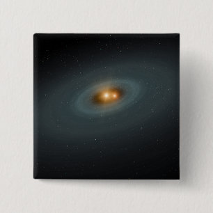 Bóton Quadrado 5.08cm Um par apertado de estrelas e um disco circundante