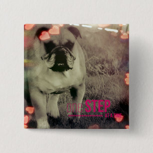 Bóton Quadrado 5.08cm Um passo de cada vez, Bulldog