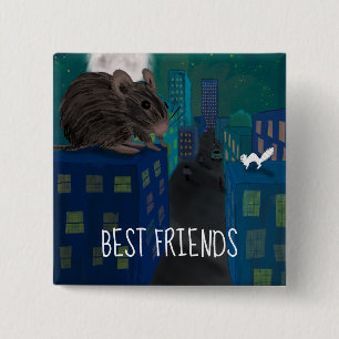 Bóton Quadrado 5.08cm Um rato e uma caçada de gatos