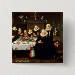 Bóton Quadrado 5.08cm Um retrato de uma família que diz a benevolência
