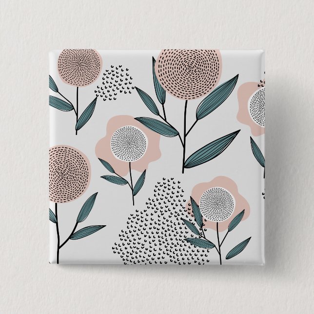 Bóton Quadrado 5.08cm Um rosa (Frente)