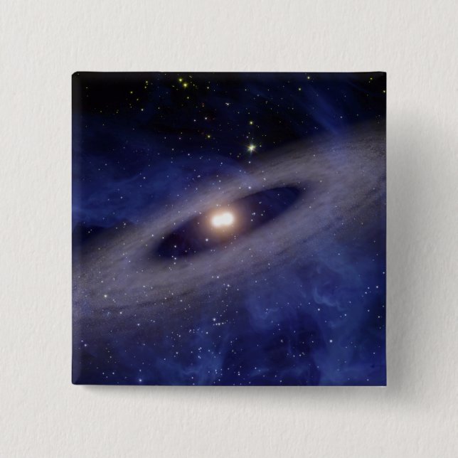 Bóton Quadrado 5.08cm Um sistema solar distante (Frente)