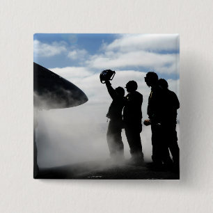 Bóton Quadrado 5.08cm Um tripulante de cabina