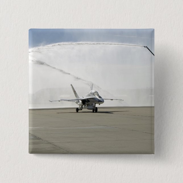 Bóton Quadrado 5.08cm Uma aeronave F-18 (Frente)