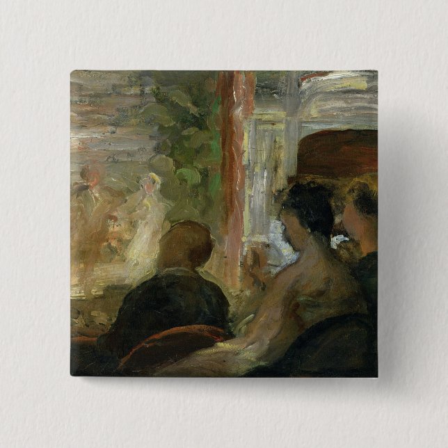 Bóton Quadrado 5.08cm Uma caixa no teatro, c.1865-70 (Frente)