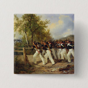 Bóton Quadrado 5.08cm Uma cena da vida do soldado, 1849