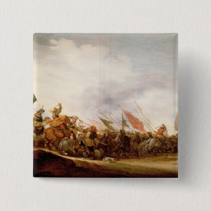 Bóton Quadrado 5.08cm Uma cena de batalha, 1653