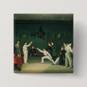 Bóton Quadrado 5.08cm Uma cena de cerco, 1827
