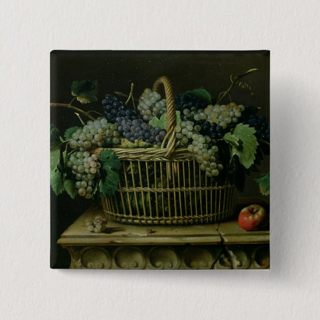 Bóton Quadrado 5.08cm Uma cesta das uvas (Frente)