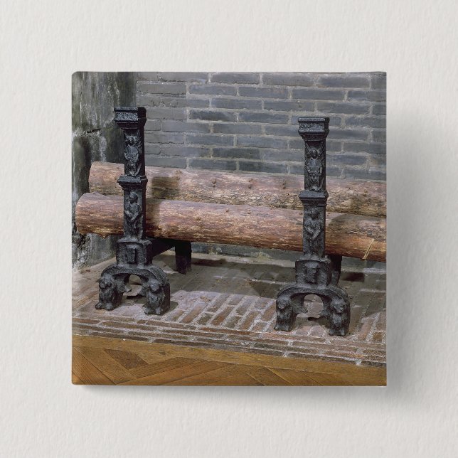 Bóton Quadrado 5.08cm Uma grelha (Frente)