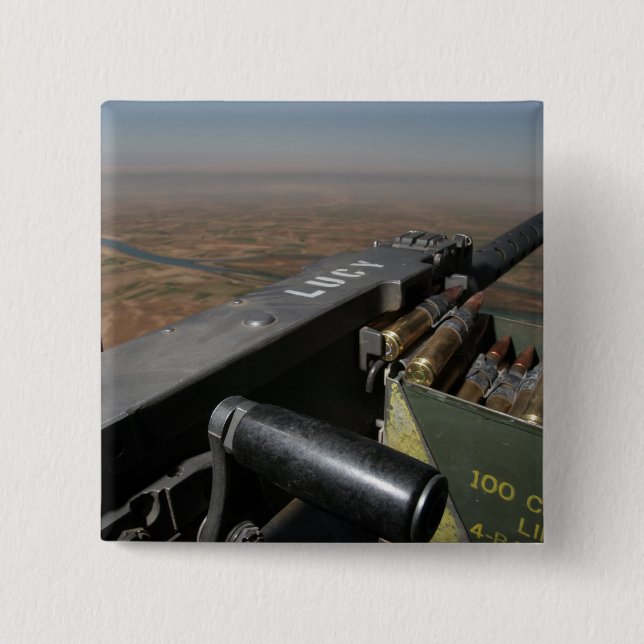 Bóton Quadrado 5.08cm Uma metralhadora de calibre 50 (Frente)