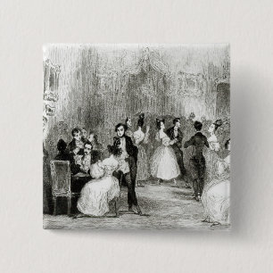 Bóton Quadrado 5.08cm Uma noite na casa de Charles Nodier 1831