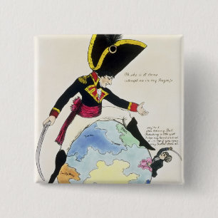 Bóton Quadrado 5.08cm Uma parada a um passo sobre o globo, 1803