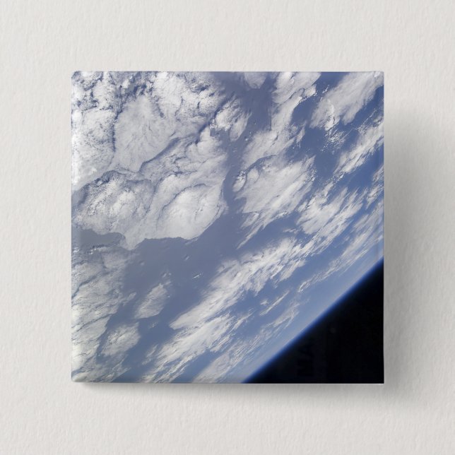 Bóton Quadrado 5.08cm Uma parte azul e branca da Terra (Frente)