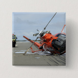 Bóton Quadrado 5.08cm Uma queda dum helicóptero do golfinho da guarda