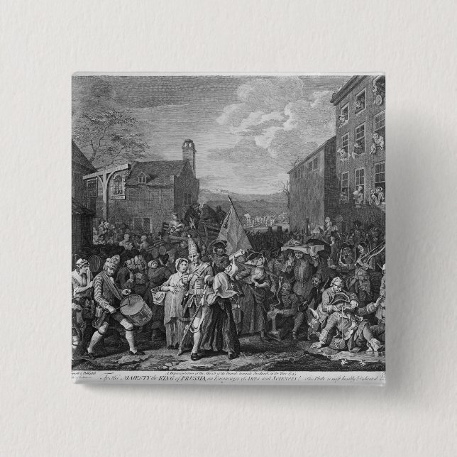 Bóton Quadrado 5.08cm Uma representação do março das guardas (Frente)