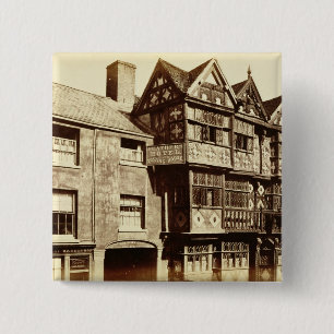 Bóton Quadrado 5.08cm Uma rua em Ludlow (foto de b/w)