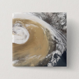 Bóton Quadrado 5.08cm Uma tempestade asiática atravessa o Pacífico