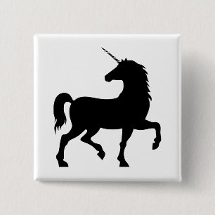 Bóton Quadrado 5.08cm Unicorn Silhouette