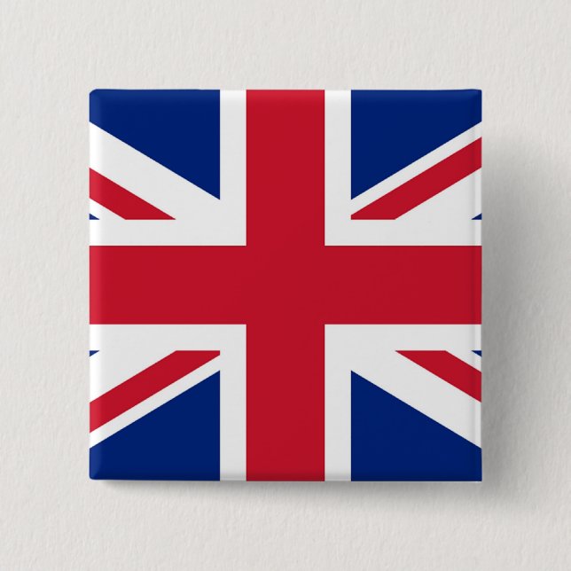 Bóton Quadrado 5.08cm Union Jack - crachá (Frente)