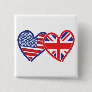 Bóton Quadrado 5.08cm Union Jack/EUA