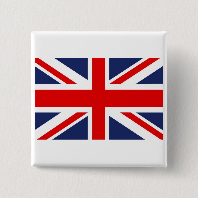 Bóton Quadrado 5.08cm Union Jack Flag-Reino Unido (Frente)