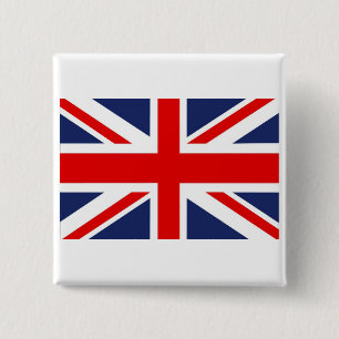 Bóton Quadrado 5.08cm Union Jack Flag-Reino Unido