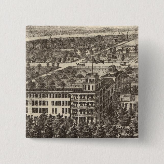 Bóton Quadrado 5.08cm United States Hotel, Atlantic City, NJ (Frente)