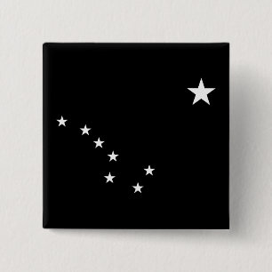 Bóton Quadrado 5.08cm Ursa Negra e Branca