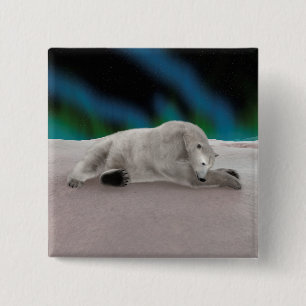 Bóton Quadrado 5.08cm Urso Polar Descansando