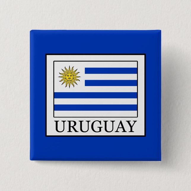 Bóton Quadrado 5.08cm Uruguai (Frente)
