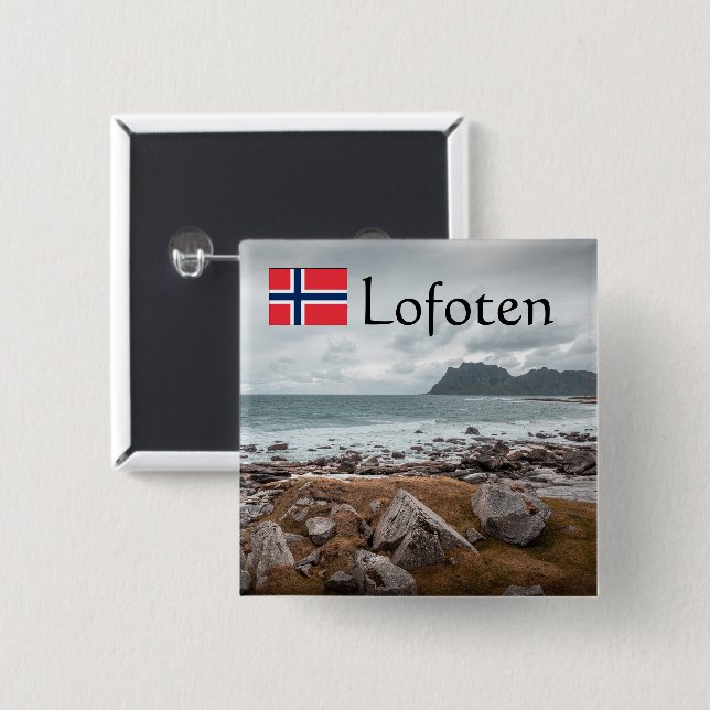 Bóton Quadrado 5.08cm Uttakleiv Lofoten (Frente & Verso)